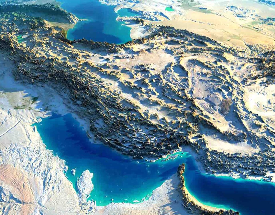 Mountainous map of Iran