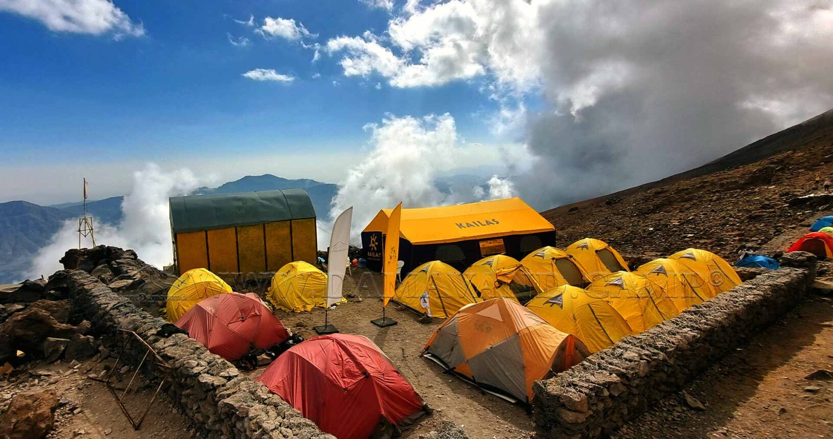 Tents organized and maintained by the Mount Damavand Group at Camp 3
