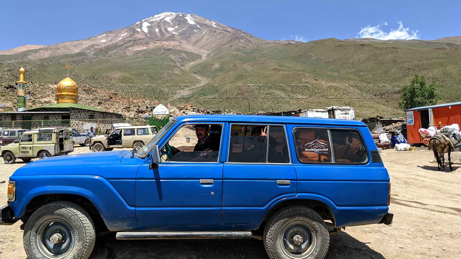 Our robust 4WD transport service stationed at Camp 2 of Damavand.