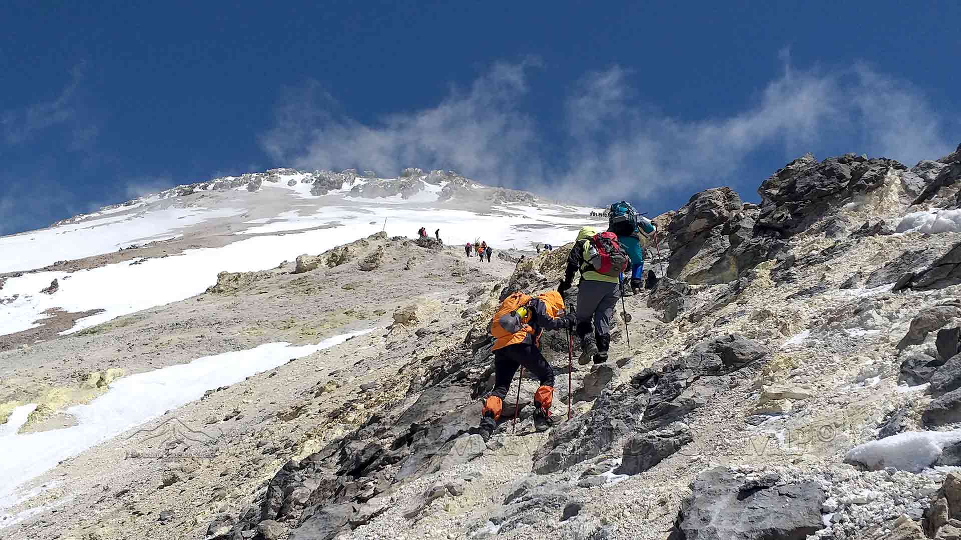 The route to peak in summer ascents